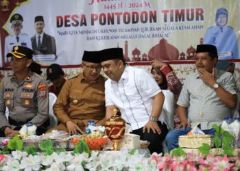 Hadiri Halal Bihalal Desa Potim, Mekal Disambut Antusias Warga