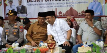 Hadiri Halal Bihalal Desa Potim, Mekal Disambut Antusias Warga