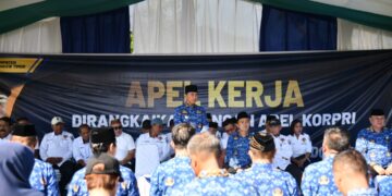 Bupati Sachrul Pimpin Apel Kerja Perdana di Modayag