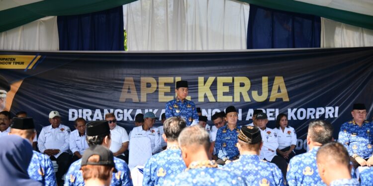 Bupati Sachrul Pimpin Apel Kerja Perdana di Modayag