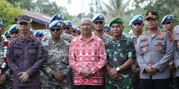 Pemkot Kotamobagu Sambut Satgas BGC TNI Yonif 713/ST