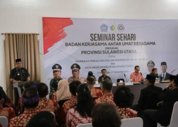 Pj Walikota Kotamobagu Hadiri Seminar BKSAU dan Deklarasi Pilkada Damai 2024
