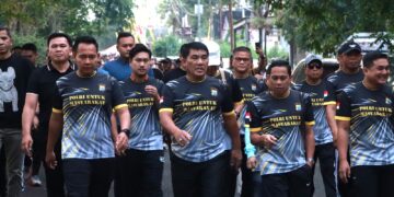Dihadiri Gubernur YSK, Jalan Sehat HUT Bhayangkara ke-79 di Kotamobagu Meriah