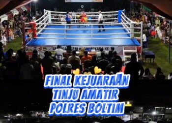 Malam Ini, Ribuan Masyarakat Bakal Padati Mapolres Boltim, Final Kejuaraan Tinju Amatir se- BMR