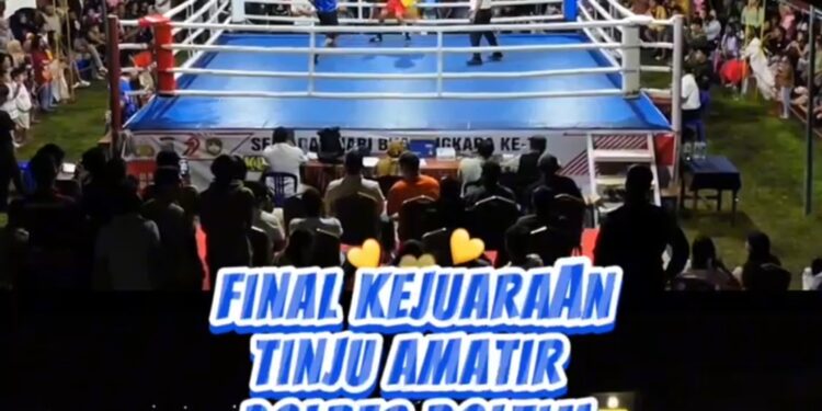 Malam Ini, Ribuan Masyarakat Bakal Padati Mapolres Boltim, Final Kejuaraan Tinju Amatir se- BMR