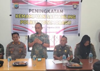 Polres Kotamobagu Bekali Ilmu Bela Diri ke Anggota Linmas