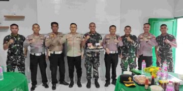Dipimpin Kompol Romel Pontoh, Polres Kotamobagu Beri Surprise HUT TNI ke-80 di Kipan C Yonif 713