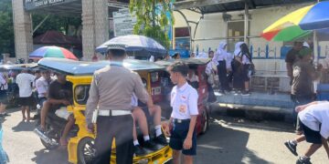 IPTU Luster Simanjuntak “Warning” Sopir Bentor Angkut Siswa Lebih Dari 2 Orang
