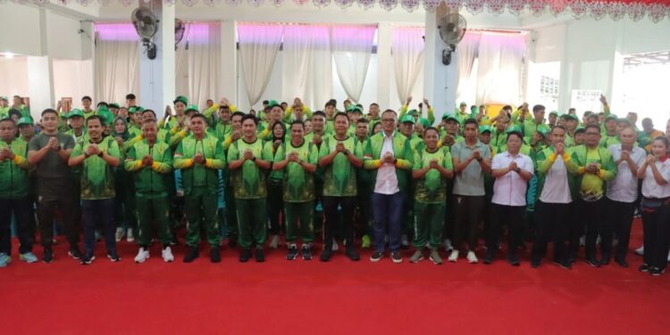 AKBP Irwanto & Letkol Fahmil Harris Support Kontingen Kotamobagu Pada Porprov XII 2025