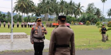 AKBP Golfried Hasiholan Pimpin Gelar Pasukan Kesiapan Penanggulangan Bencana di Boltim