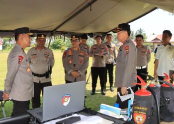 AKBP Golfried Hasiholan Sambut Kunker Wakapolda Sulut di Polres Boltim