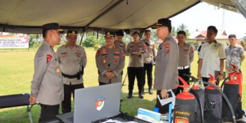 AKBP Golfried Hasiholan Sambut Kunker Wakapolda Sulut di Polres Boltim