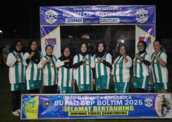 Disaksikan Bupati Oskar Manoppo, Rosita Pobela Perkuat Tim TP-PKK Boltim Saat Lawan DWP