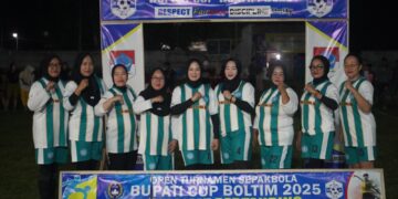 Disaksikan Bupati Oskar Manoppo, Rosita Pobela Perkuat Tim TP-PKK Boltim Saat Lawan DWP