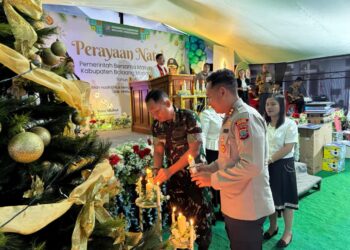 AKBP Irwanto Dampingi Gubernur Sulut di Safari Natal Bolmong