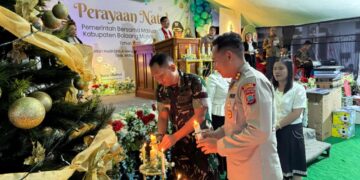 AKBP Irwanto Dampingi Gubernur Sulut di Safari Natal Bolmong