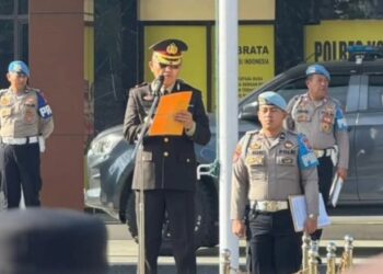 Kompol Romel Pontoh Pimpin Upacara HBN ke-77 di Mapolres Kotamobagu