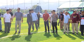 Sinergitas Tanpa Batas, Kapolres Golfried Hasiholan Dampingi Bupati Boltim Pada Peresmian Sport Center