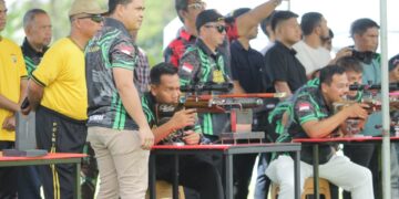 Kapolres Irwanto dan Kajari Saptono Adu Tembak di Gelora Ambang Kotamobagu