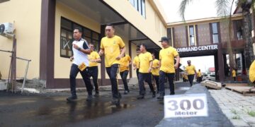 Kapolres AKBP Irwanto & Wakapolres Romel Pontoh Pimpin Langsung Tes Kesamaptaan Jasmani