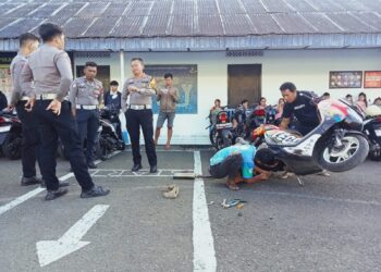 Satlantas Kotamobagu Tancap Gas, Puluhan Motor Knalpot Brong Langsung Dipotong di Tempat
